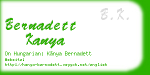 bernadett kanya business card